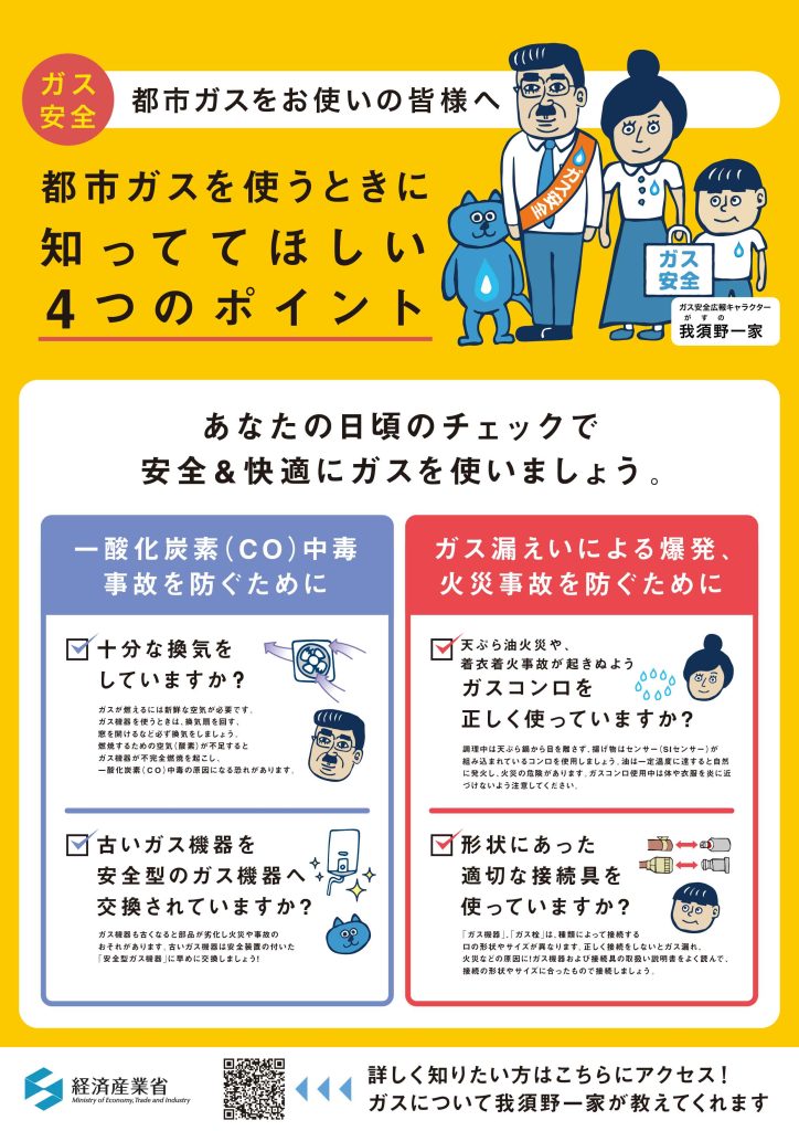 都市ガスをお使いの皆様へ　都市ガスを使うときに知ってほしい4つのポイント