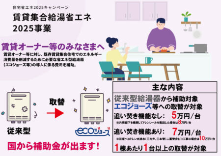賃貸オーナー等の皆さまへ～賃貸集合給湯省エネ2025事業について～